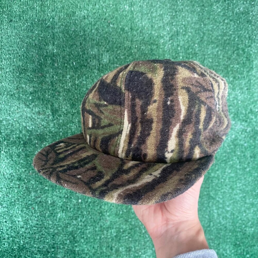 Vintage 80s Camo Snapback Hat Camouflage Trucker Cap
